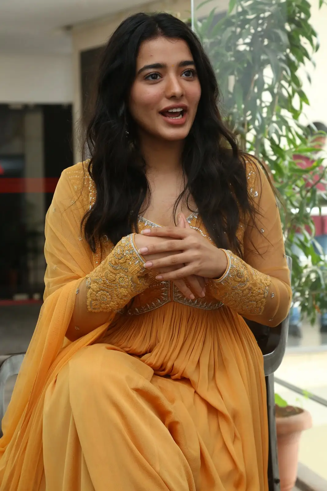 Ketika Sharma shines in a yellow dress at RangaRanga Vaibhavanga movie promotions still 15