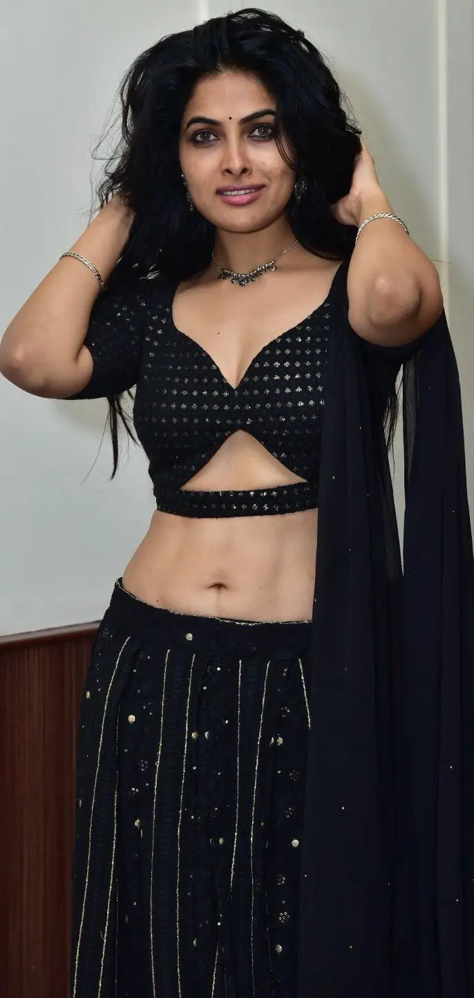 Divi Vadthya super poses in Black Dress at ATM Series Promotional Event