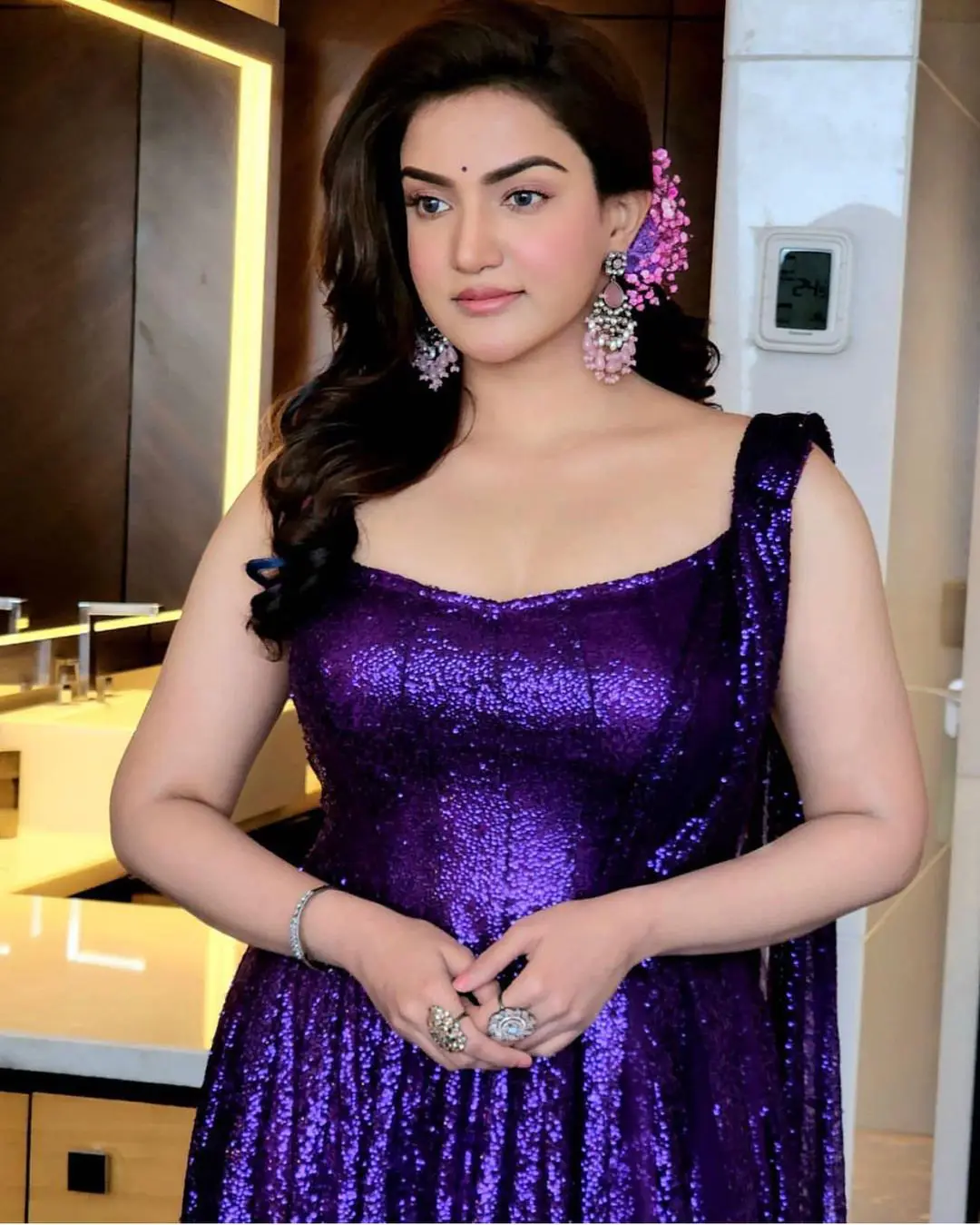 Honey Rose shines with blue outfit in VeerasimhaReddy Success Meet