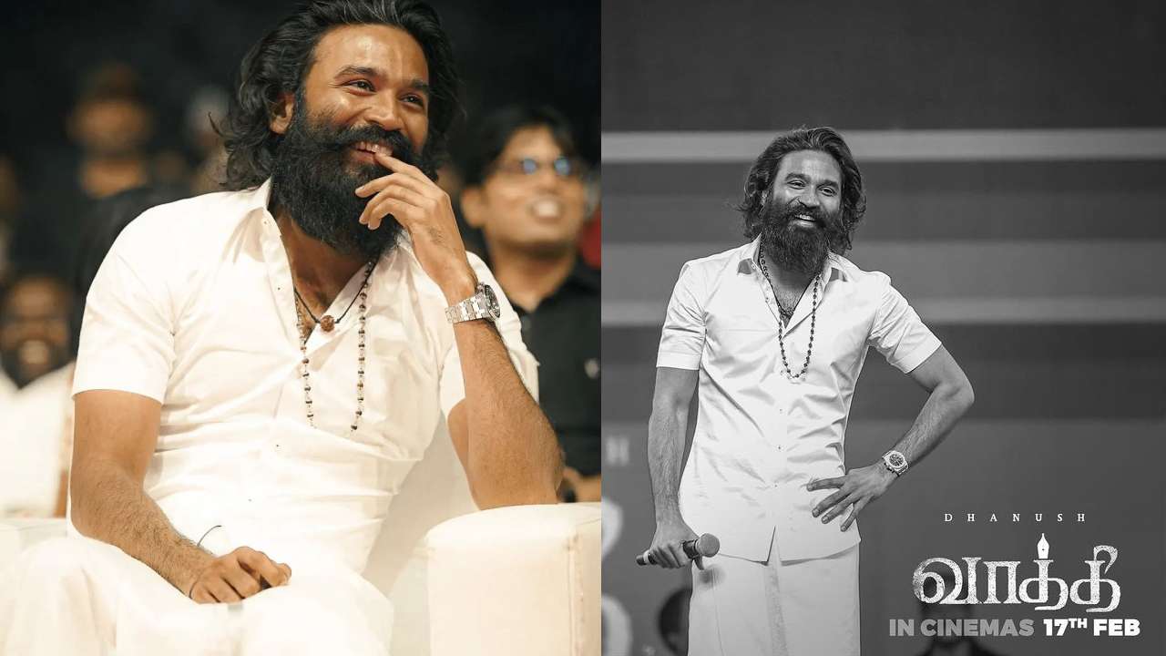 Dhanush Stylish looks at Vaathi Audio Launch Event