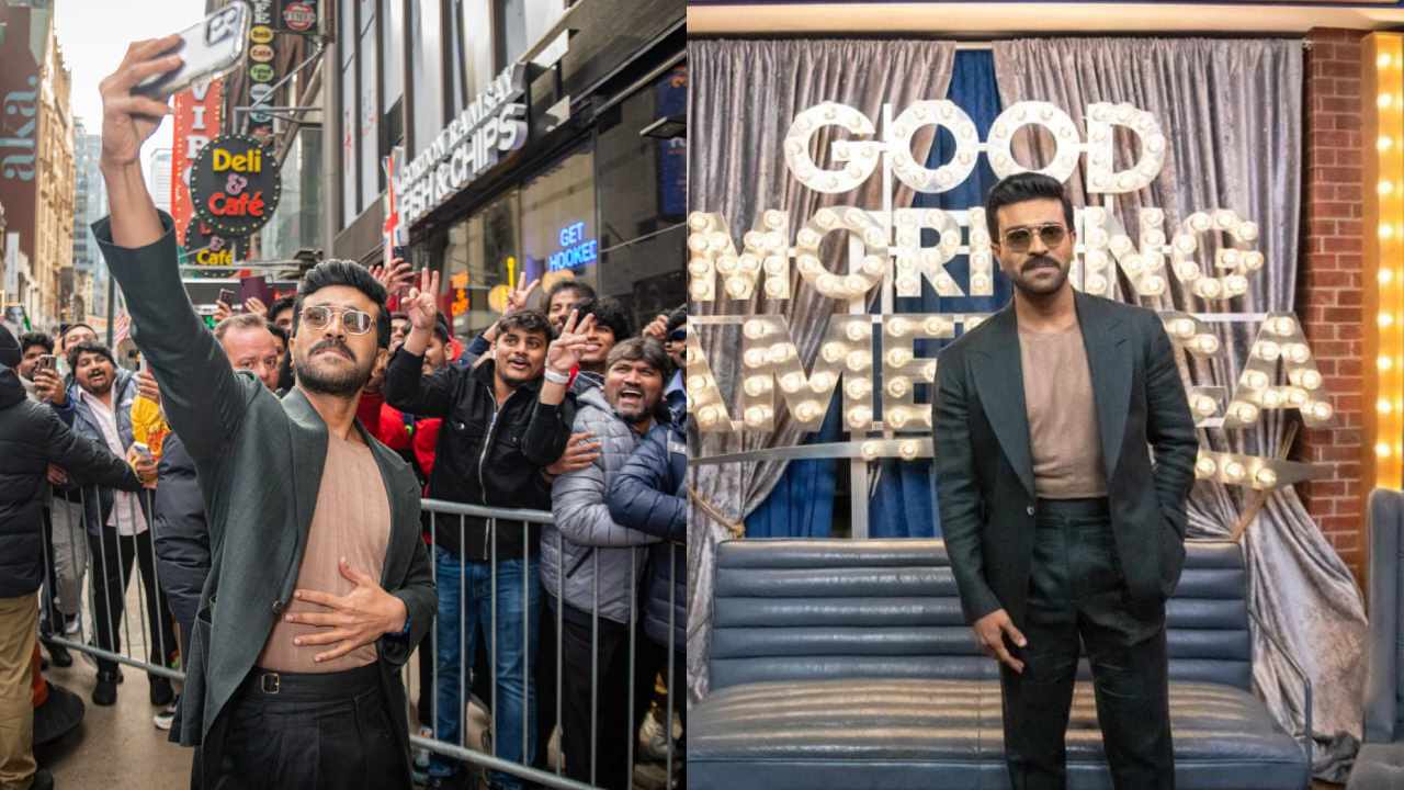 Ram Charan hungama in america fans goes crazy and charan looks very stylish
